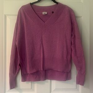 Women's CAbi Purple Shrunken V Neck Pullover Sweater